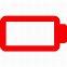 Image result for Drained Red Battery Symbol No Background