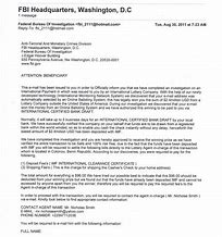 Image result for Sample of FBI Email Sent