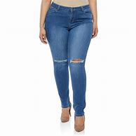 Image result for Slim Fitted Jean Trousers for Plus Size Women