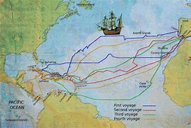 Image result for Christopher Columbus Voyages Map Black and White