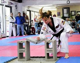 Image result for Women's Karate Breaking Bricks