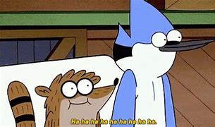 Image result for Rigby Laughing GIF