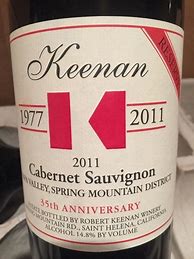 Image result for Robert Keenan Cabernet Sauvignon 35th Anniversary Reserve Spring Mountain