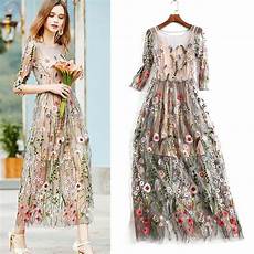 embroidery dress 2017 flower embroidery floral mesh evening maxi embroidery dress 2017 flower embroidery floral mesh evening maxi