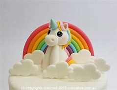 Image result for Rainbow Unicorn Cake Topper