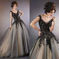 Image result for Black and Champagne Wedding Dress