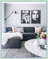Image result for Living Room with Gray Curtains
