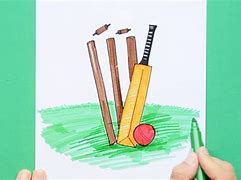 Image result for Cricket Bat and Stumps Sketch Template
