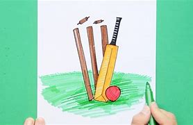 Image result for Cricket Bat Ball Still Drawing