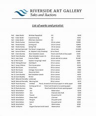 Image result for Art Price List Template