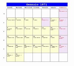 Image result for 1871 Calendar