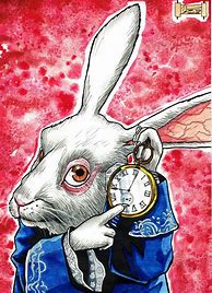 Image result for White Rabbit Alice in Wonderland Drawing