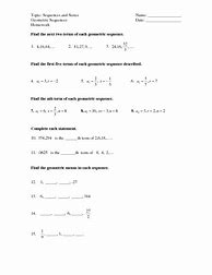 Image result for Geometric Sequence and Series Worksheet