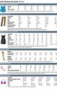 Image result for Women's clothing size chart