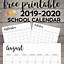 Image result for 2019 2020 School Year Calendar