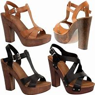Image result for Wooden Platform High Heel Sandals