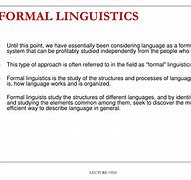 Image result for Formal Linguistics