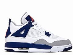 Image result for Air Jordan 4 GS Royal Blue and White On Feet