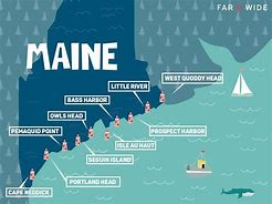 Image result for Light Houses in Maine Map