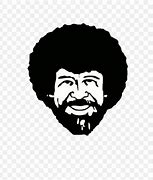 Image result for Bob Ross Cartoon Black and White Drawing
