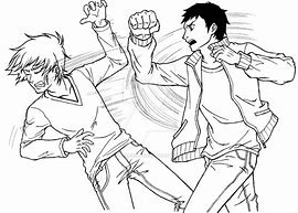 Image result for Two People Fighting in Karate Drawing
