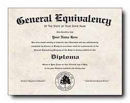 Image result for High School Equivalency Diploma GED Certificate