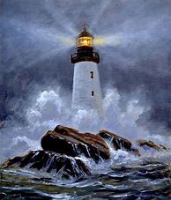 Image result for lighthouses storm watercolors art