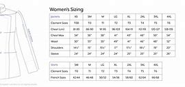Image result for Woman Jacket Size Chart