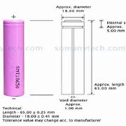 Image result for 18650 Battery Cell Dimensions