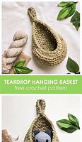 Image result for Crochet Teardrop Hanging Basket