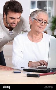 Image result for Old Lady Computer
