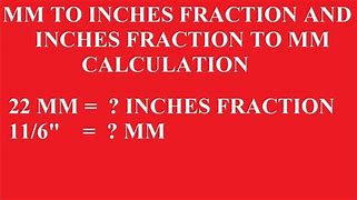 Image result for mm to Inches in Fraction Conversion