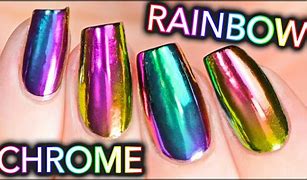 Image result for Rainbow Chrome Nails