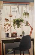 Image result for Hanging Plants Curtain Rod