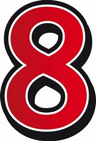 Image result for Gold Red Number 8