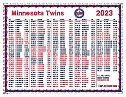 Image result for MN Twins TV Schedule Printable