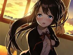 Image result for Crying Anime Girl with Black Hair