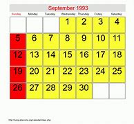 Image result for September 1993 Calendar