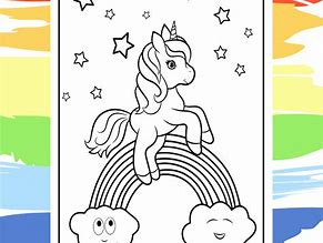 Image result for Unicorn with Rainbow Coloring Pages