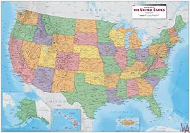 Image result for Political Map of the United States in English
