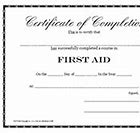 Image result for First Aid Certificate Printable