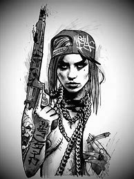 Image result for Gangster Girl Tattoo Drawings