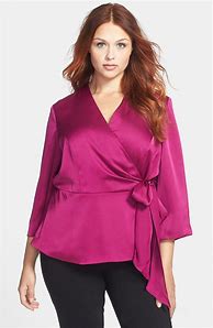 Image result for Wrap around Tops Plus Size