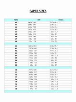 Image result for Paper Size Chart or Table