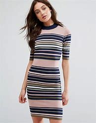 Image result for Stripe Knit Dress