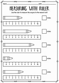 Image result for Worksheet with Ruler Measuring Objects