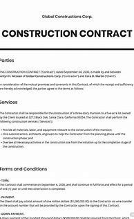 Image result for Contract Format for Construction