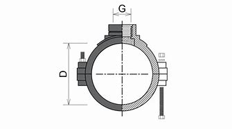 Image result for HDPE Pipe with a Saddle Clamp Drawing