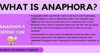 Image result for What Is a Anaphora