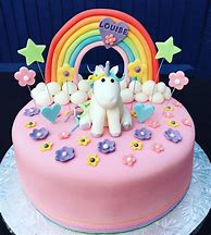 Image result for Birthday Cake Rainbow with Unicorn